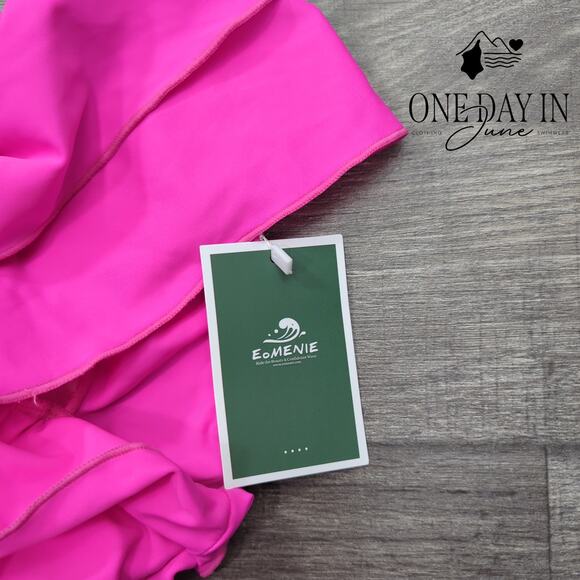 Eomenie Ruffle Shoulder One Piece Swimsuit Size S - Picture 4 of 7